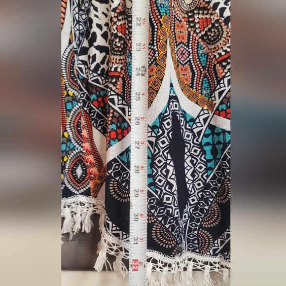 SJS Bohemian Style Colorful Cardigan With Tassels Sz L - Picture 11 of 13